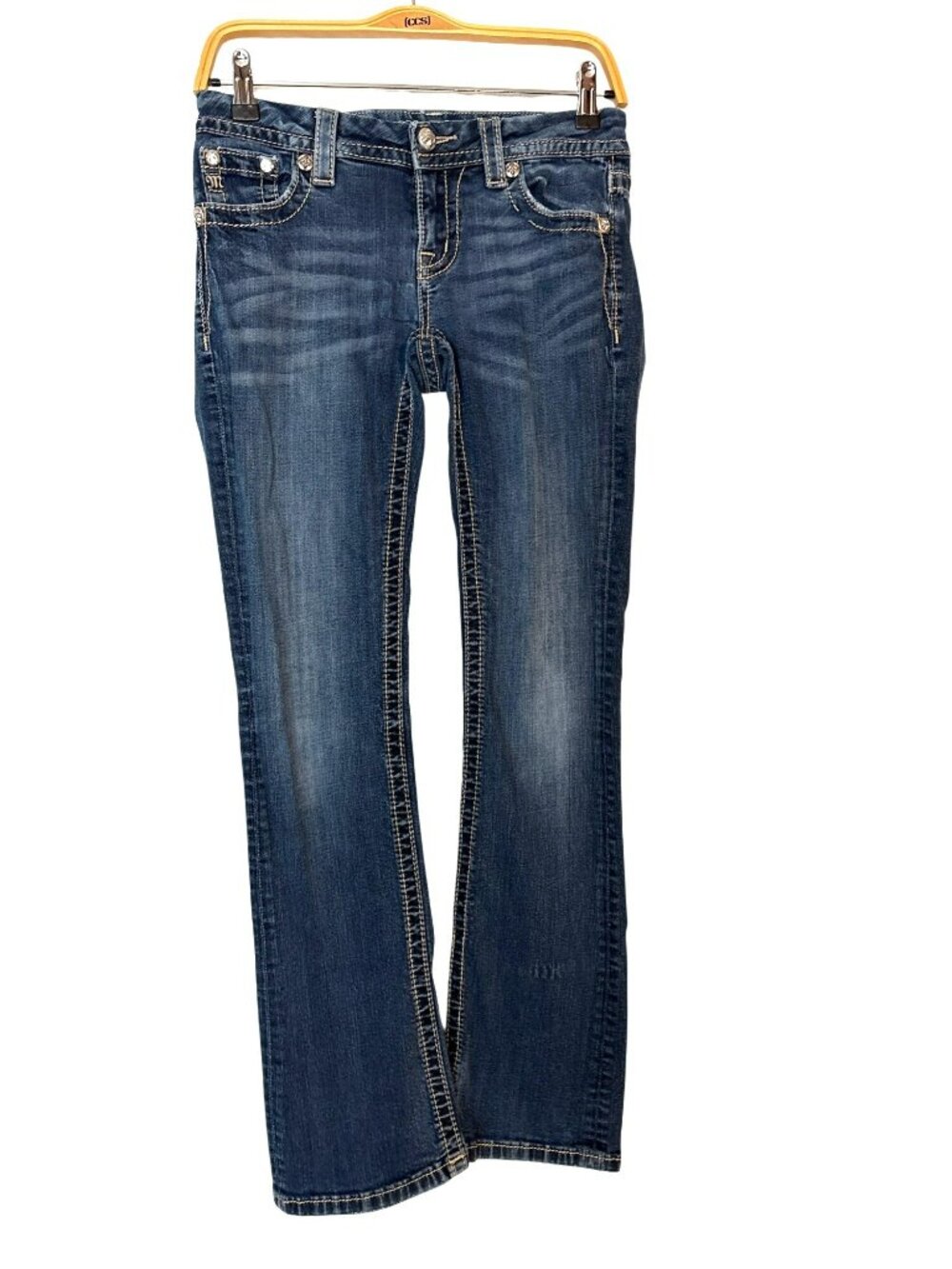 Miss Me Signature Slim Bootcut Jeans With Embroidery Size 27